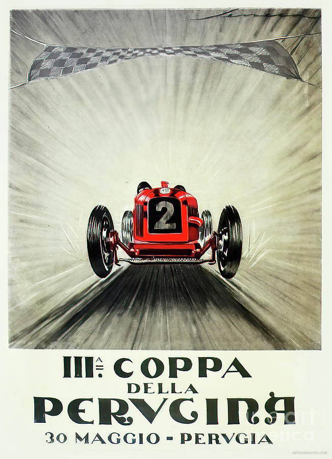 1930 Coppa Della Perugina Racing Poster Mixed Media by Retrographs