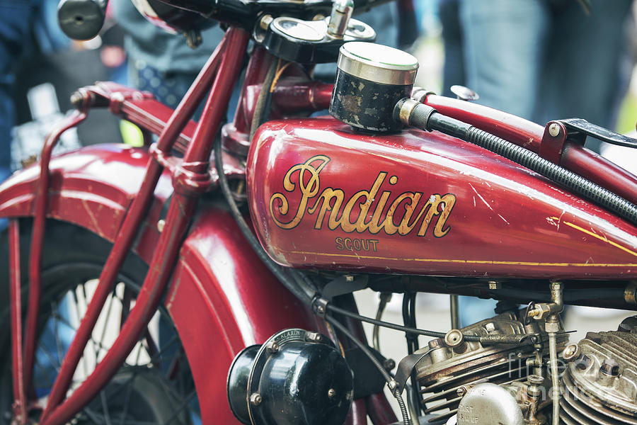 1930 Indian 101 Scout Motorcycle Detail  Photograph by Tim Gainey