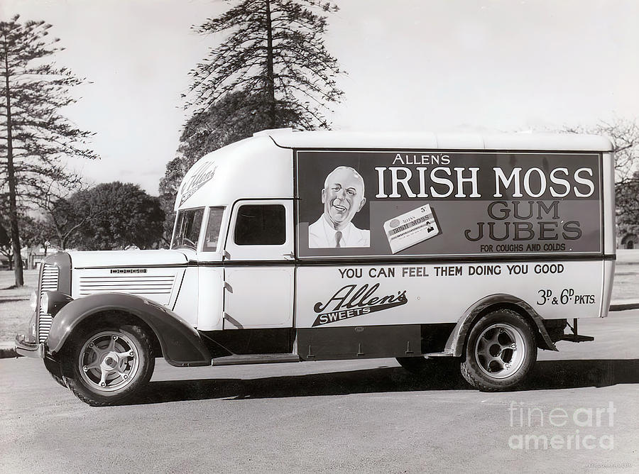 1930s Allens Irish Moss Gum Jubes Delivery Truck Photograph by Retrographs