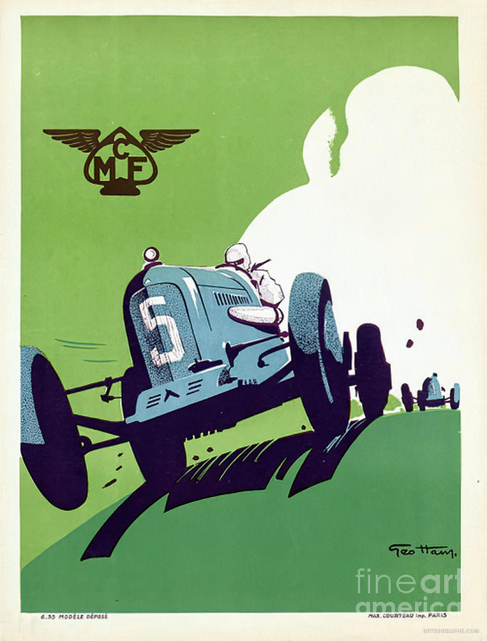 1930s Era Racing Car Poster Mixed Media by Geo Ham