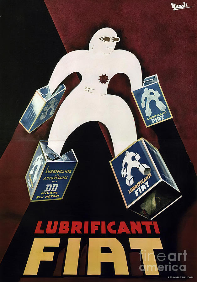 1930s Fiat Lubrificanti Advertisement Mixed Media by Retrographs