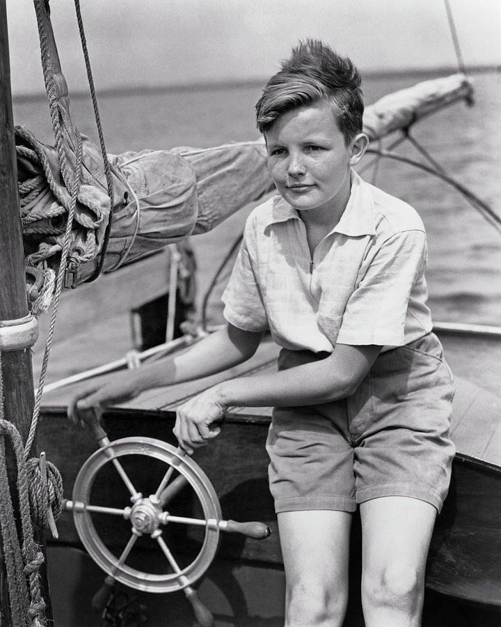 1930s Freckle-faced Boy Sitting Painting by Vintage Images - Pixels