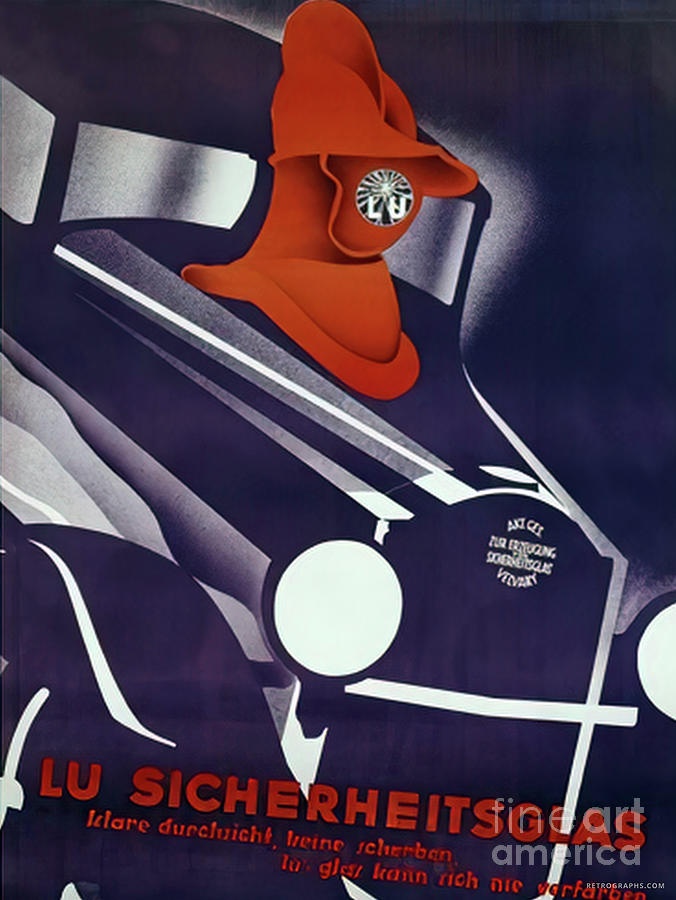 1930s German Advertisement For Headlamps Featuring Packard Mixed Media by Retrographs