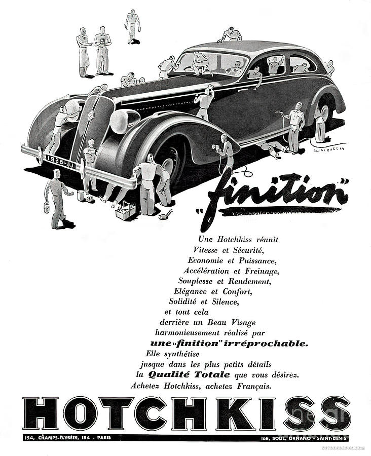 1930s Hotchkiss Advertisement With Small People Mixed Media by Retrographs
