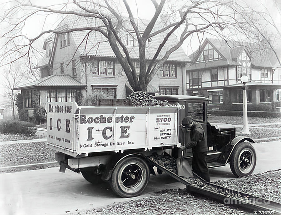 1930s Rochester Ice Truck Delivery Coal Photograph by Retrographs