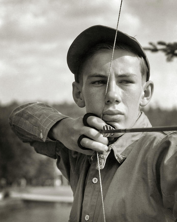 1930s Serious Young Man Boy At Summer Painting by Vintage Images - Fine ...