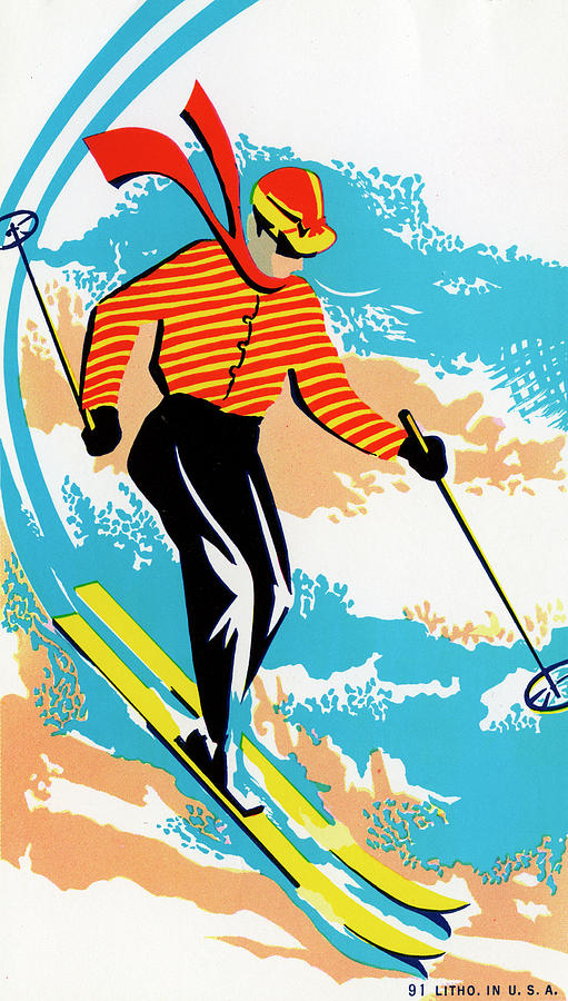 1930s Skier On Ski Slope Photograph by Graphicaartis