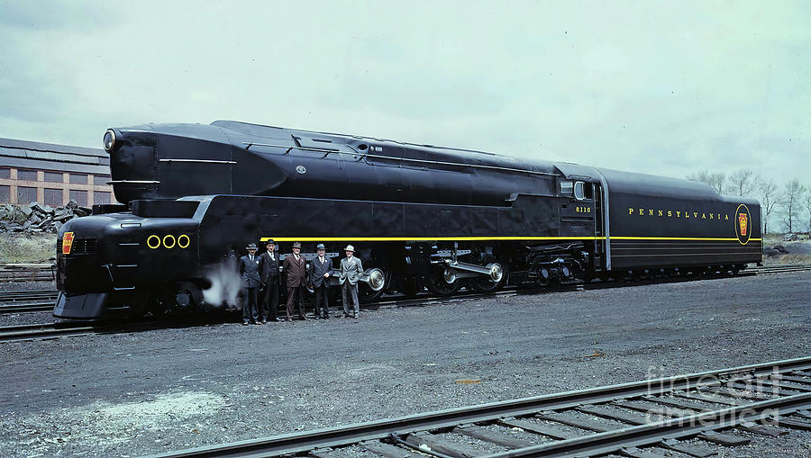 1930s Streamlined Locomotive With Executives Photograph by Retrographs