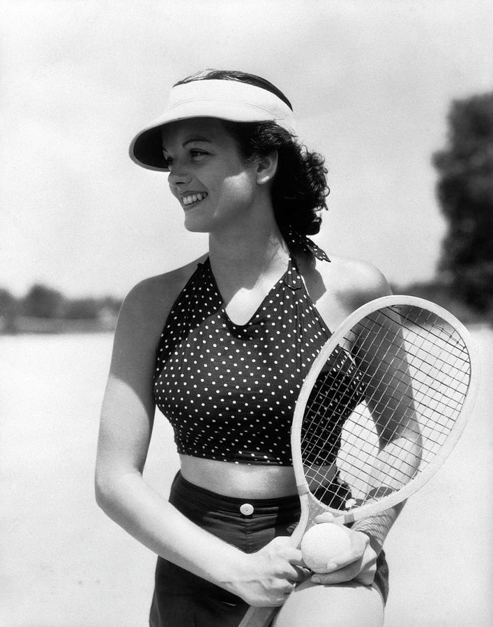 1930s Woman In Polka Dot Halter Top Painting by Vintage Images 1930s Woman In Polka Dot Halter Top Painting by Vintage Images
