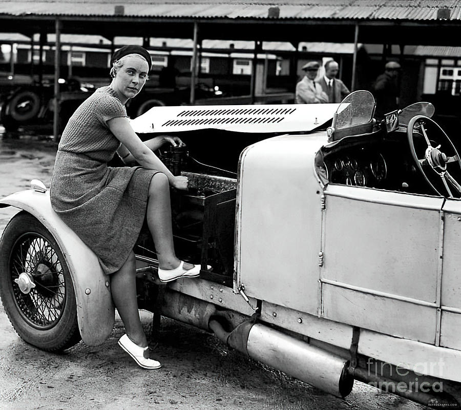 1930s Woman Racer With Talbot At Brooklands Photograph by Retrographs ...