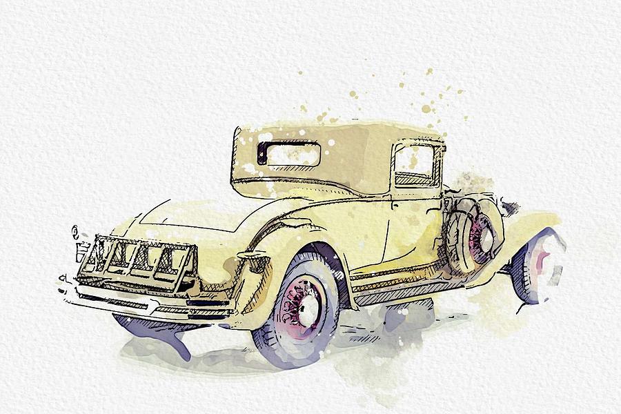 1931 Chrysler   CG Imperial  3 watercolor by Ahmet Asar Painting by Celestial Images