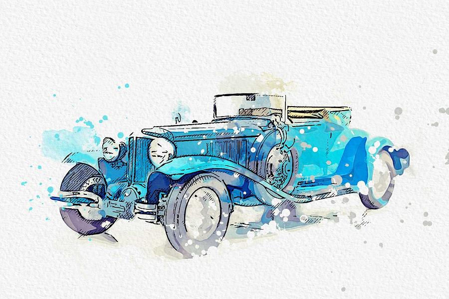 1931 Cord L-29 watercolor by Ahmet Asar Painting by Celestial Images