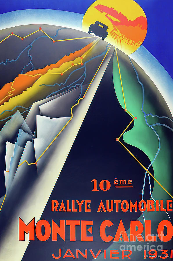 1931 Rallye Automobile Monte Carlo Poster Mixed Media by Retrographs