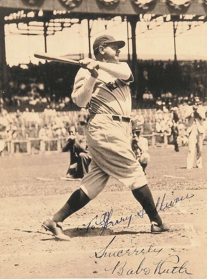 1932 Babe Ruth Homerun Swing signed Photo Photograph by Redemption Road -  Pixels