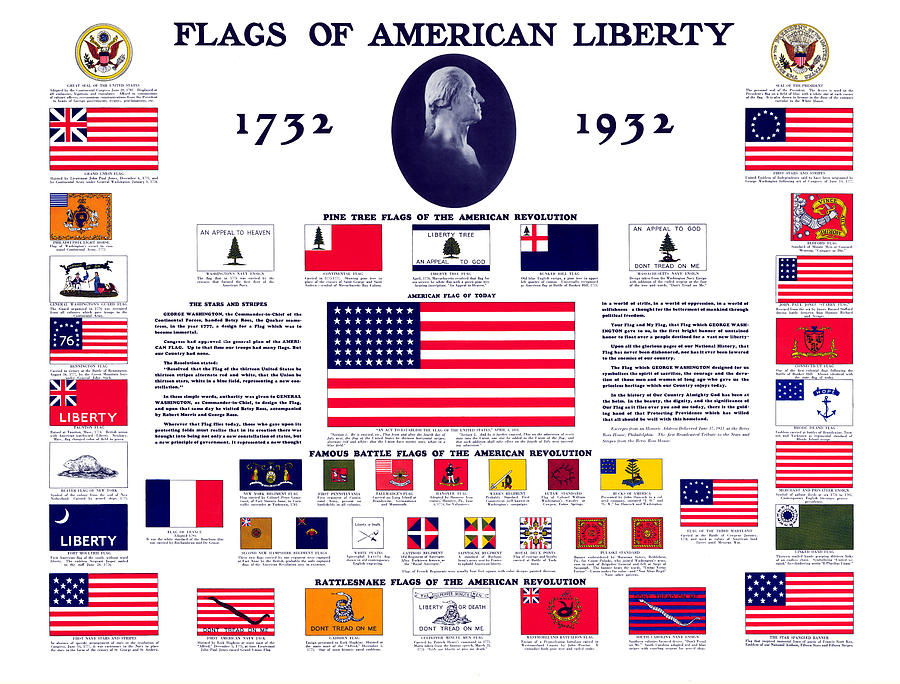 1932 Flags of American Liberty Painting by Historic Image