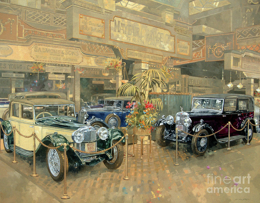 1932 Olympia Motor Show Painting by Peter Miller