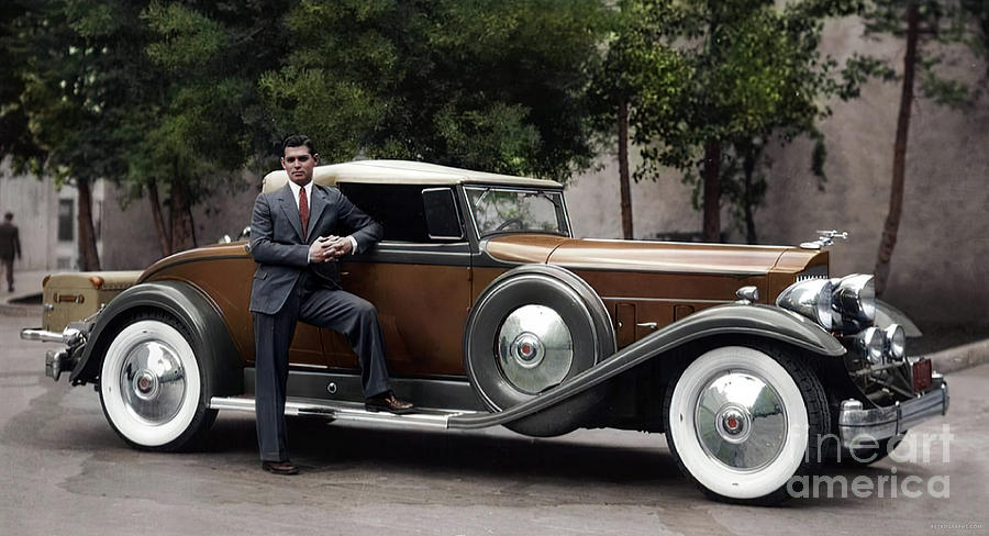1932 Packard Convertible Coupe With Clark Gable Colorized Image Photograph by Retrographs