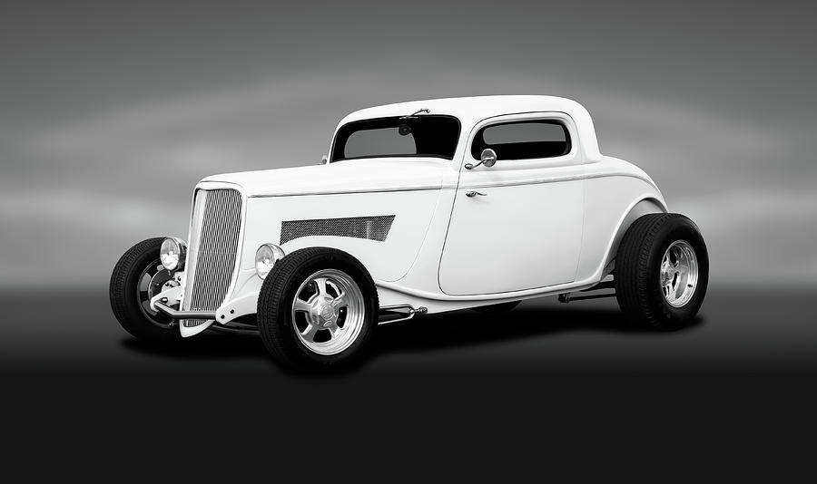 1933 Ford 3 Window Coupe   -  1933ford3windowcoupeblkwhite196599 Photograph by Frank J Benz
