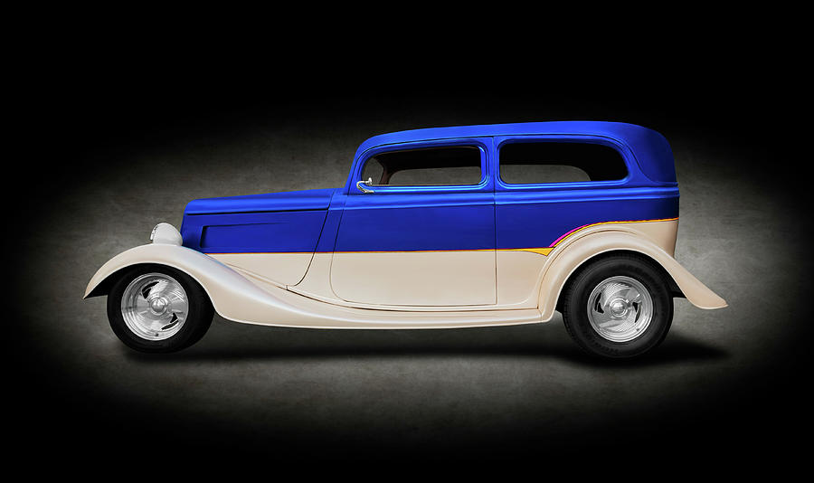 1933 Ford Victoria Tudor Sedan  -  1933ford2doorsedanspottext137743 Photograph by Frank J Benz