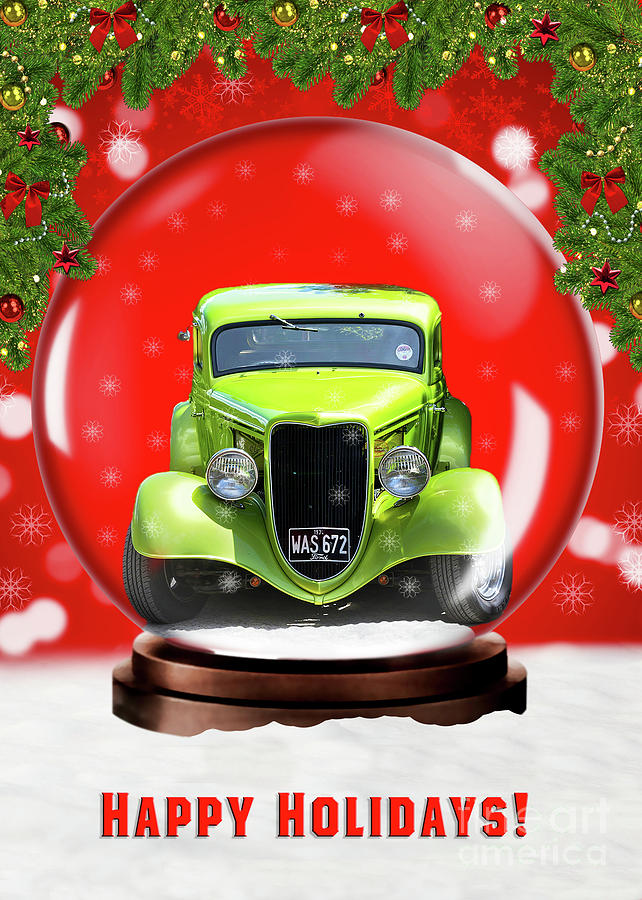 1934 Ford Hot Rod In A Snow Globe Photograph