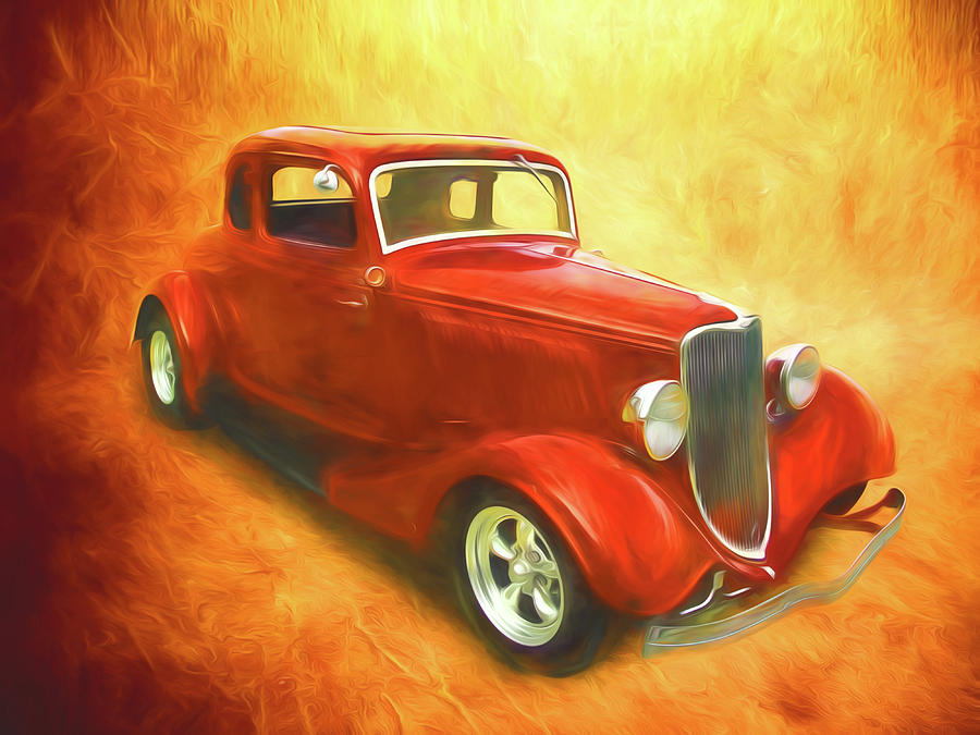 1934 Ford On Fire Digital Art by Rick Wicker