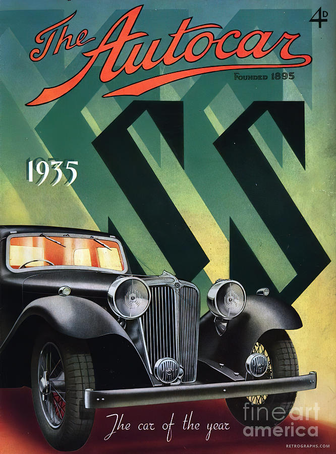 1935 Autocar Featuring Ss Vehicle Mixed Media by Retrographs