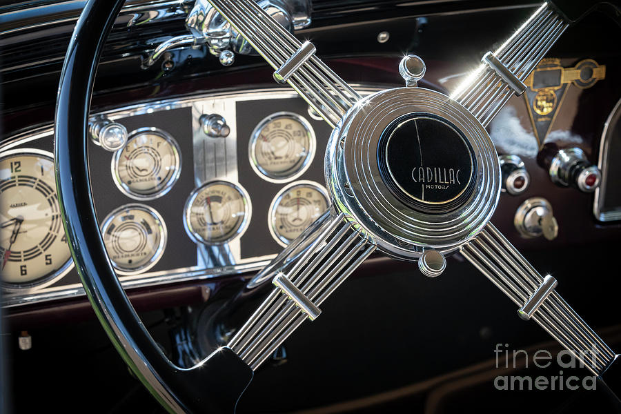 1935 Cadillac Steering and Dash Photograph by Dennis Hedberg
