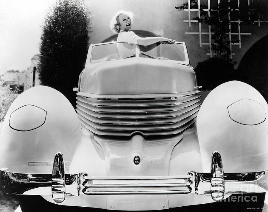 1936 Cord 810 Phaeton With Actress Jean Harlow Photograph by Retrographs