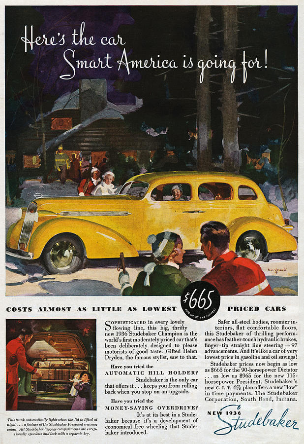 1936 Studebaker Advertisement Photograph by Bettmann