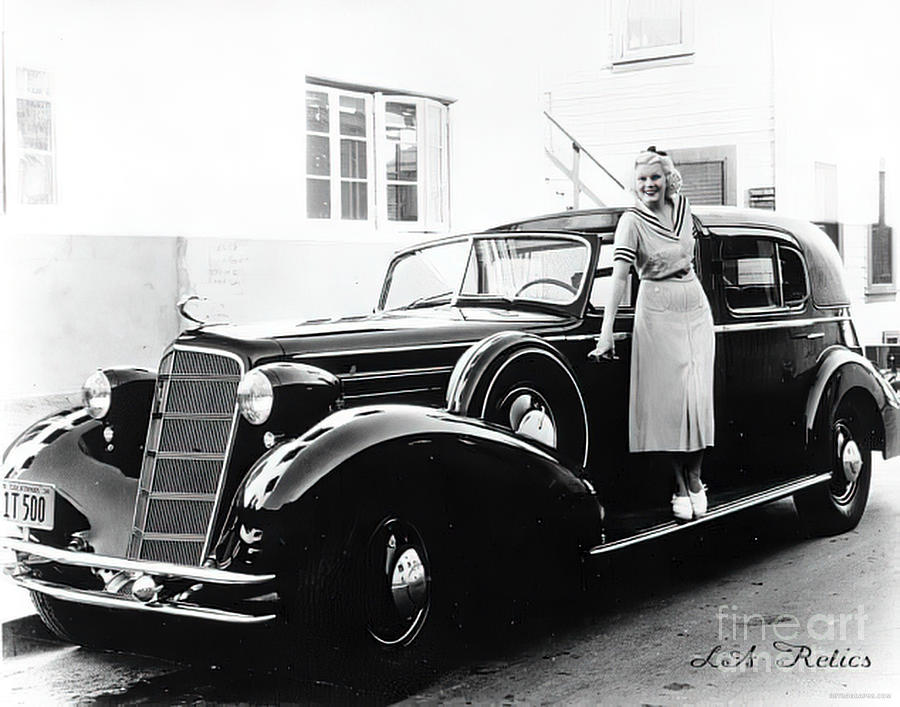1937 Cadillac V16 Limousine With Jean Harlow Photograph by Retrographs