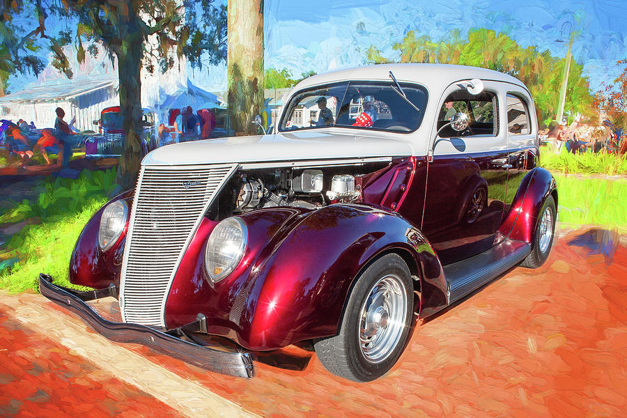 1937 Ford 2 Door Slant back Hot Rod 11a Photograph by Rich Franco