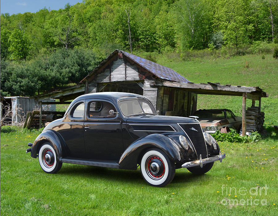 1937 Ford Coupe, Wisconsin Lean-To Photograph by Ron Long