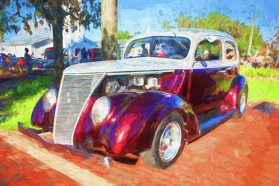 1937 Ford Slant Back 2 door Hot Rod 10a Photograph by Rich Franco