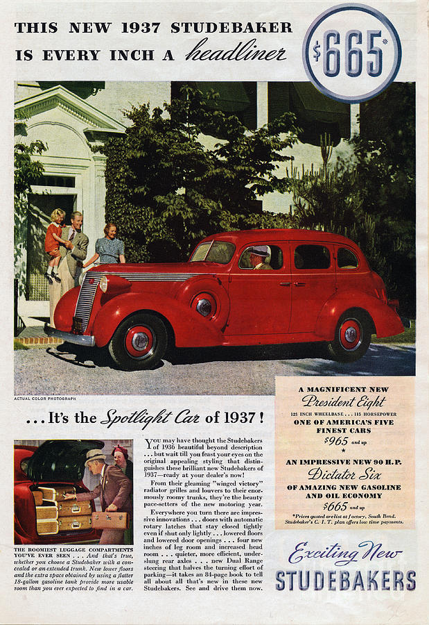 1937 Studebaker Advertisement Photograph by Bettmann