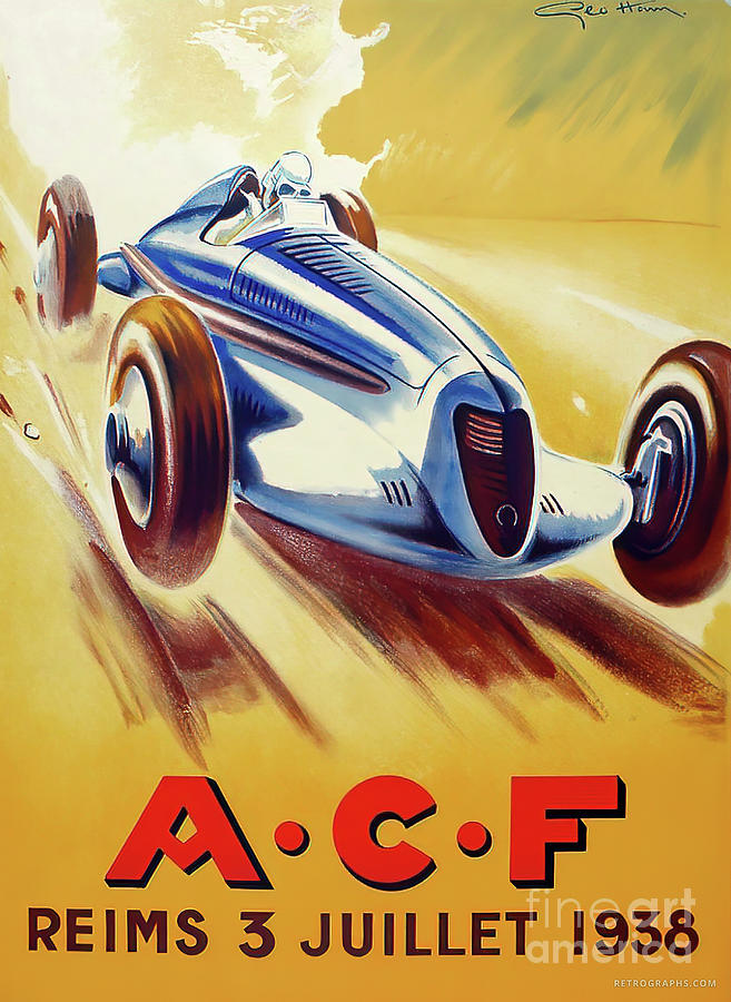 1938 Acf Reims Race Poster Mixed Media by Geo Ham