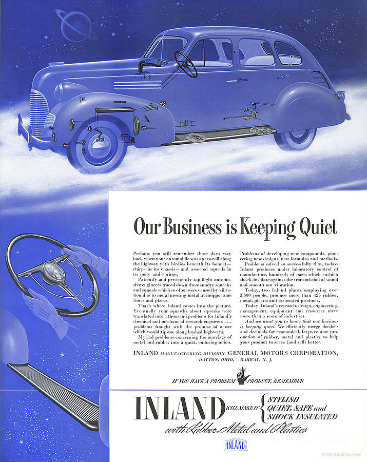 1940s Advertisement For Inland Vehicles Mixed Media by Retrographs