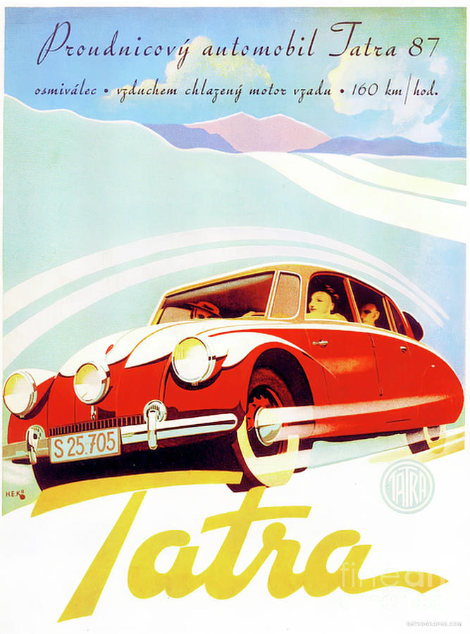 1940s Advertisement For Tatra In Snow Setting Mixed Media by Retrographs