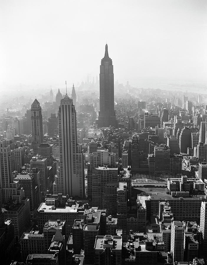 1940s Aerial View Looking South Photograph by Vintage Images - Fine Art ...