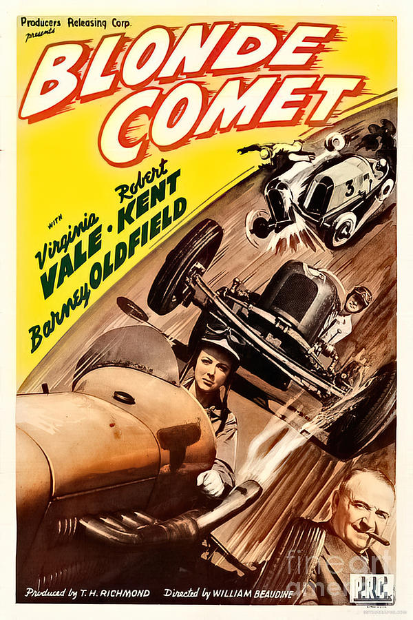 1940s Blonde Comet Movie Poster With Barney Oldfield Mixed Media by Retrographs