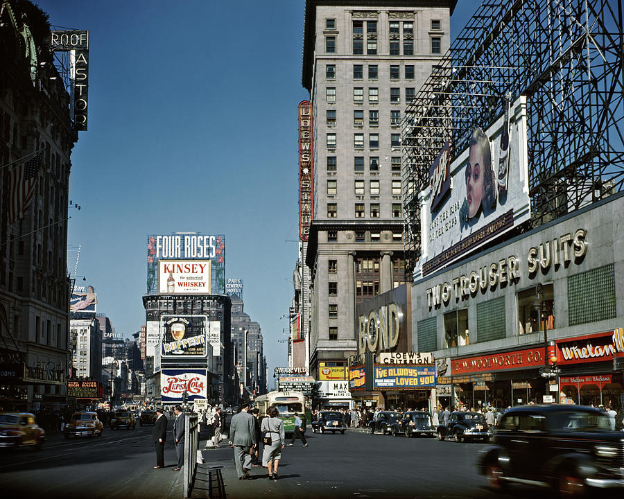 1940s Daylight Times Square Looking Photograph by Vintage Images - Fine ...