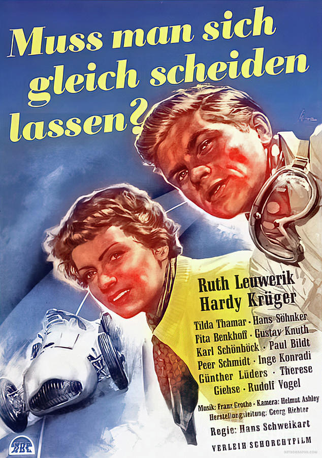 1940s Muss Man Sich Gleich Scheiden Lassen Movie Poster Mixed Media by Retrographs