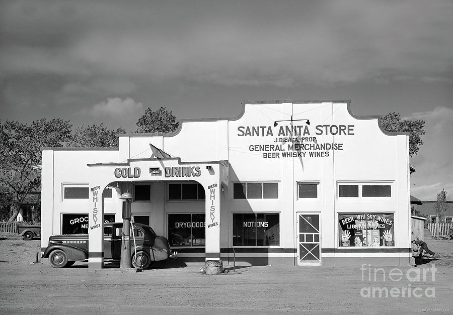 1940s Santa Anita Store And Gas Station Photograph by Retrographs