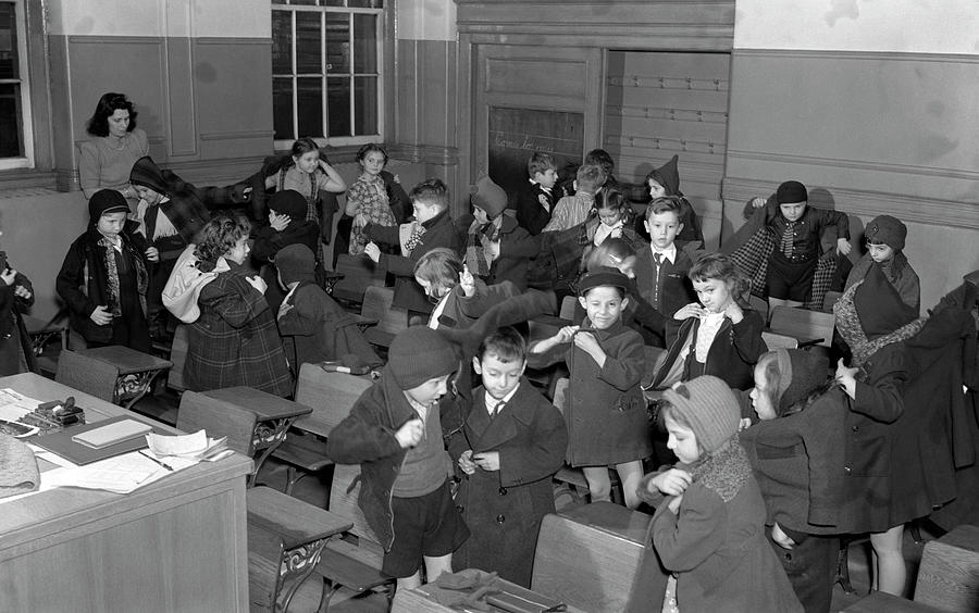 1940s School Children Putting Photograph by Vintage Images