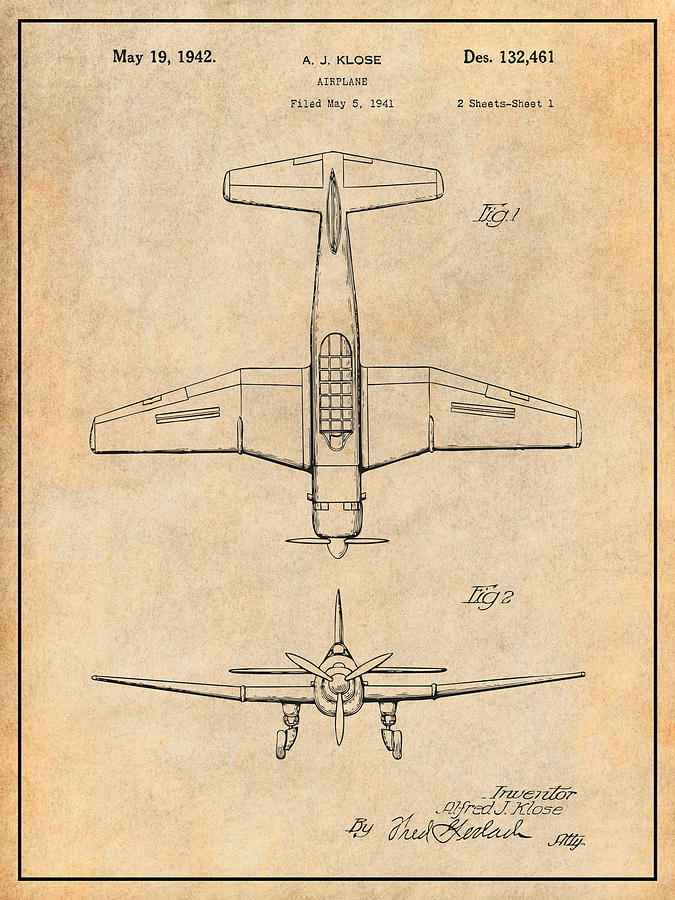 1941 Vultee A31 Vengeance Dive Bomber Antique Paper Patent Print Drawing by Greg Edwards