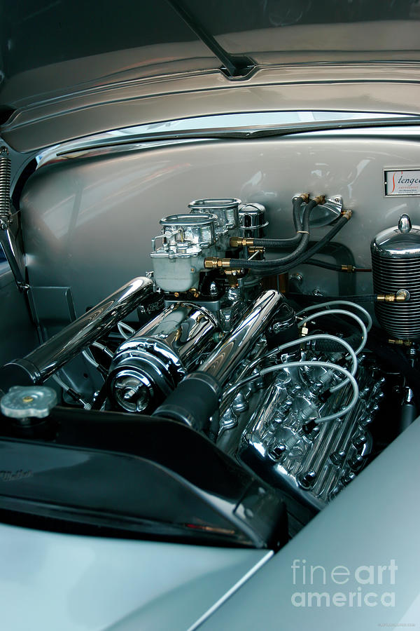1948 Cadillac Flathead Engine Photograph by Lucie Collins