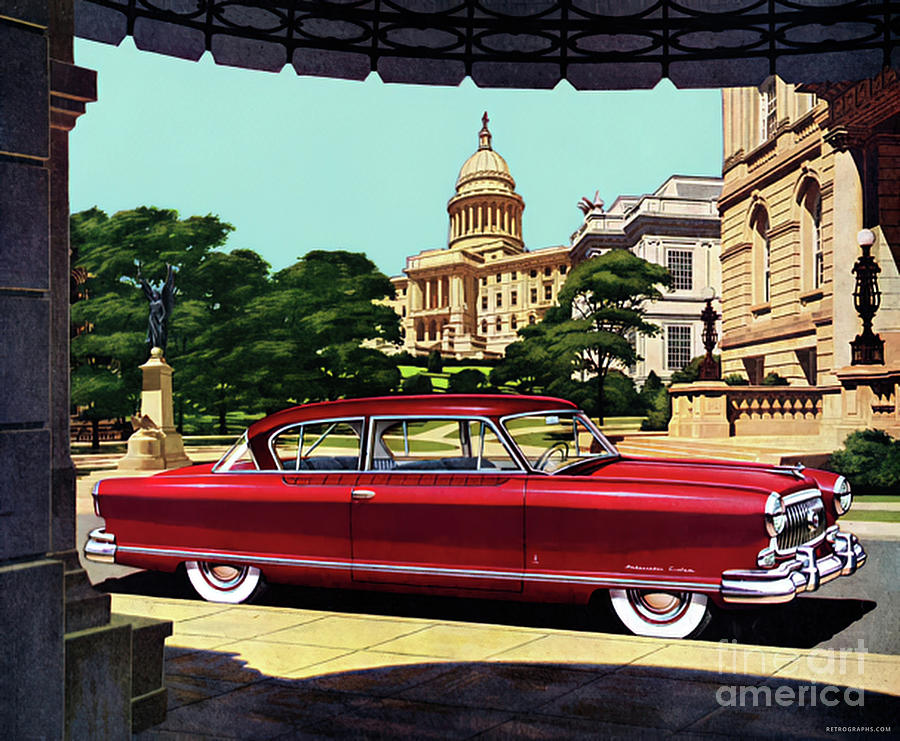 1948 Nash Coupe In Elegant Setting Mixed Media by Retrographs
