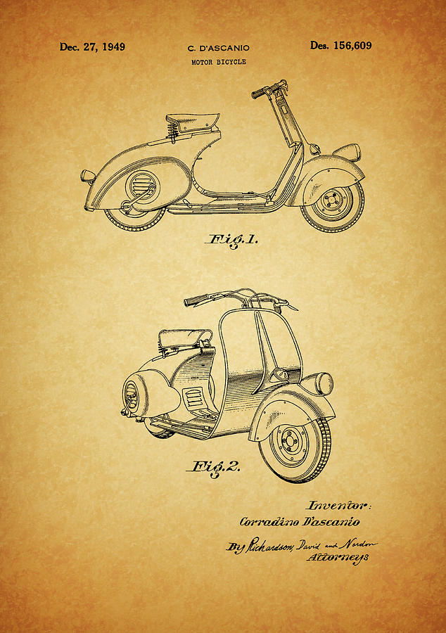 1949 Vespa Patent by Dan Sproul 1949 Vespa Patent by Dan Sproul