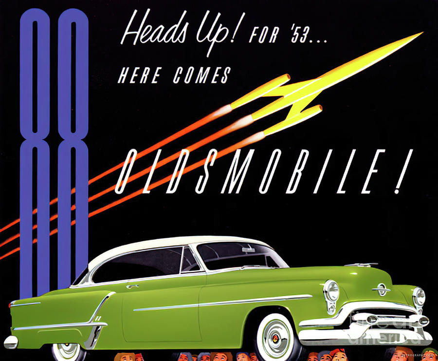 1950 Oldsmobile Rocket 88 Advertisement Mixed Media by Retrographs
