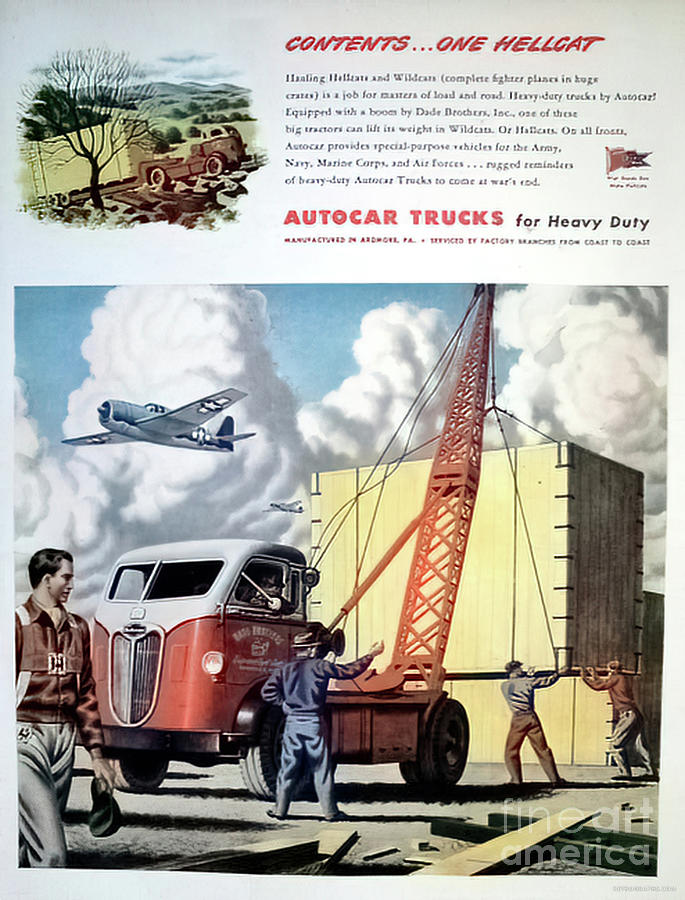 1950s Autocar Truck Advertisement Mixed Media by Retrographs