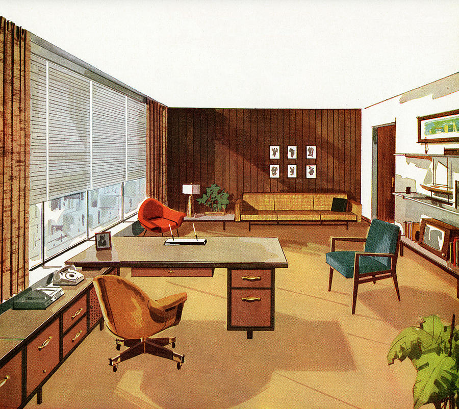 1950s Business Office Photograph by Graphicaartis